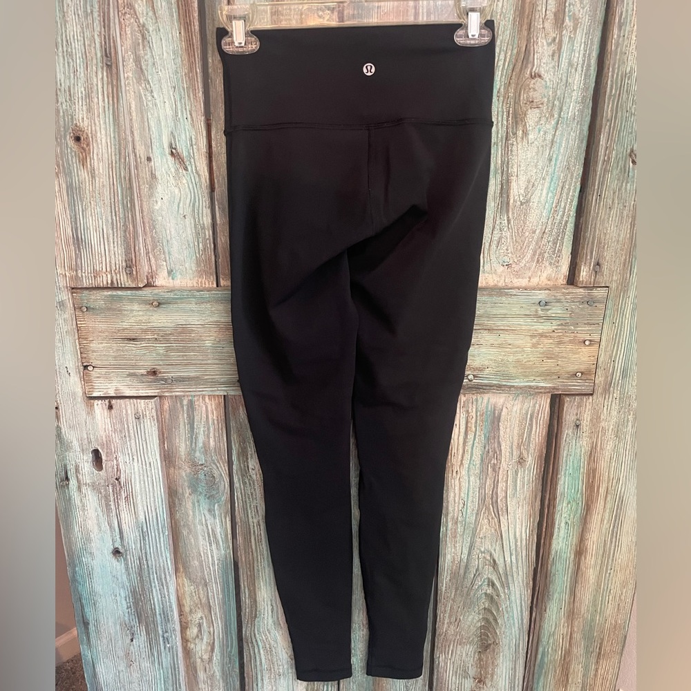 Lululemon Black Align Leggings with mesh look size 4
